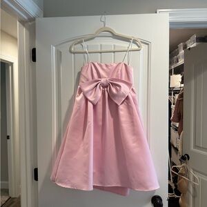 As U Wish Strapless Pink Dress with Bow